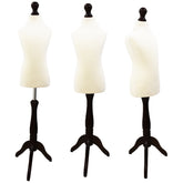 Children Kids Age 5-6 Years Tailors Dummy Mannequin, White Torso Bust with a Black Wood Tripod Stand
